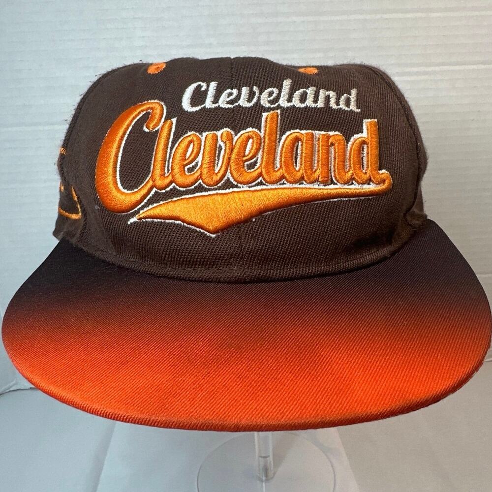Cleveland Cleveland Ohio Hat. 2 tone Brown & Orange Vintage. Adjustable